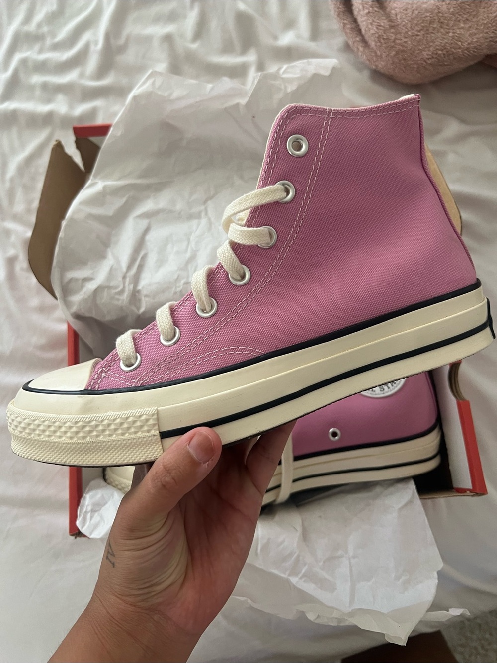 Converse High Top Sneakers in Bubblegum Pink - Picture 5 of 11